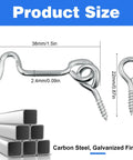 Slick Carbon Steel Hook And Eye Latch Lock For Door Gate Screen Security One Point Five Inch Heavy Duty Fasteners with dimensions.