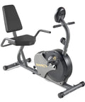 Recumbent Indoor Bike With Magnetic Resistance And Transport Wheels NS 716R, adjustable seat, foam handlebars, grey