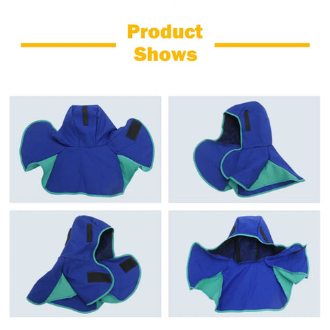 Heavy Duty Built To Last Welding Hood With Heat And Abrasion Resistant Fabric Full Coverage Protective Head Cover With Neck Drape