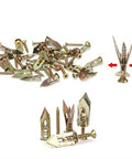 Heavy Duty Self Drilling Drywall Anchor And Screw Kit, 50 Piece Set For Fast DIY Home Fixes, Mounting In Wood Or Drywall, Strong Metal Anchors For Hanging Shelves And More, metal anchors and screws displayed open and closed