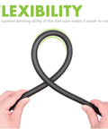 Hands bending beefed up five sixteenth inch ID fuel line hose for gas diesel oil SAE 30R7 NBR heavy duty high pressure 300 PSI.