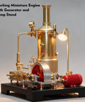 Dope Fully Functional Steam Engine Model Kit With 38 Pieces DIY Stationary Mill Boiler System And Generator Lamp Stand For Educational Physics Experiments And Hands On Learning Projects, brass metal working model