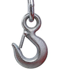No Sweat Lifting Two Ton Folding Hydraulic Engine Hoist Cherry Picker hook detail for garage mechanics with safety latch.