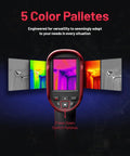 Pro Grade Handheld Infrared Thermal Camera With 240x240 TSIR Imaging displaying 5 color palettes on screen
