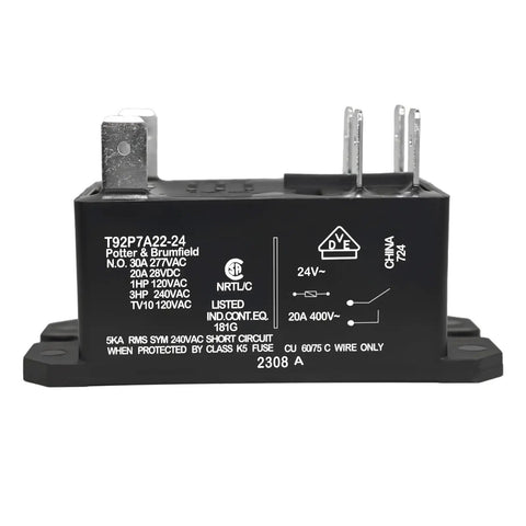 Heavy Duty 24V AC Power Relay Pack of 2 DPST Normally Open Contact Form 2 Form A 30 Amp General Purpose Relay
