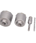 Heavy Duty Semme 5 Pcs Concrete Hole Saw Set With Yg8 Alloy Drill Bits For Masonry Stones Bricks Wall Cutting Featuring Laser Welded Carbide Tips And Super Durable Power That Keeps It Real Smooth Any Job, two hole saws and drill bits