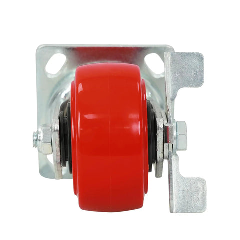 Heavy Duty 4 Inch Red Polyurethane Swivel Caster With Wheel Brake, 550 Lbs Rugged Capacity, Nonmarking Floor Savin Rubber Wheel, Smooth Cruisin Industrial Swivel Roller For Heavy Loads And Equipment