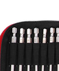Top Notch 30 Piece Magnetic Screwdriver Bit Set With S2 Steel Plating Star Cross Slot Sizes For Electric Drill And Rechargeable Driver Durable Tool Kit In Storage Box, close-up of 1/4 inch bits