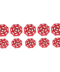 Ten Pack Cast Gate Hand Wheel Handles For Valve And Plumbing Use With Precise Design, red cast metal handles.