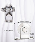 Cable Pulley Wall Mount With 48mm Wheel Dual Bearings Stainless Steel V Type Rope Pulley For Pulley System detailed view