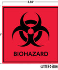 Heavy Duty Biohazard Stickers And Warning Decals Built Tough For Labs And Hospitals Includes Straight Up Essential Durable Vinyl Labels In A Solid Pack Of Ten For Zero Hassle Safety 5.5 inch red biohazard label.