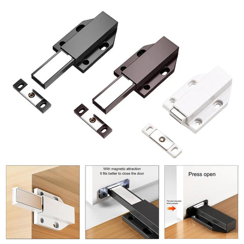 Grab These Slay Touch Activated Cabinet Door Catches With Secure 4 Point Fastening. Durable Abs Steel Build for Kitchens and Baths.