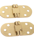 Brass Folding Flip Top Hinge Set For 180 Degree Tables And Desks, Rustproof Build, two hinges side by side