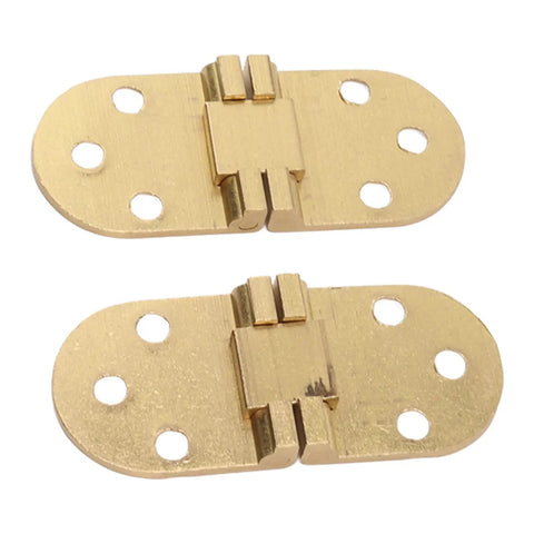 Brass Folding Flip Top Hinge Set For 180 Degree Tables And Desks, Rustproof Build, two hinges side by side