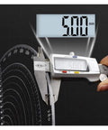Front view of VISLONE round center finder compass with clear acrylic body for drawing circles; caliper reads 5.00 mm.