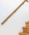 Wooden stair rail with Jumbo Handrail Brackets Satin Nickel 5 Pack Built To Last With Wall Mount 3 Inch Extension