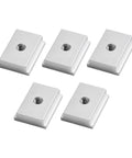 5 Pack Heavy Duty M6 Aluminum T Slot Nuts For Table Saw Sliders And T Track Runner Clamps Perfect Sled System Fitment Grey arranged on a white background.