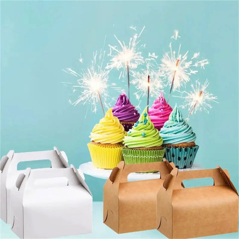 60 Pack Kraft Paper Gift Boxes Set For Grab And Go Packaging And Gift Giving, Perfect For Weddings Parties Birthdays Favors And Small Biz Supplies, Brown 16x9x8 Cm, Space Saving Sturdy One Piece Frame Ready To Use with cupcakes