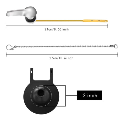 Universal 2 Inch Toilet Flapper Replacement Kit With Lever Handle Flapper And Stainless Steel Chain 4 Pack Black Fits American Standard Toilets No Sweat Easy Install Adjustable 2 Inch Fit For Bathroom Lavatory