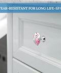 2 Pack Built Like A Tank Stainless Steel Round Cabinet Knobs And Drawer Pulls, 1.1 Inch Wide Handle Rust Resistant Hardware For Kitchen Cabinets Dresser Doors Closet Tough Metal Set on white cabinet.