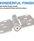 Beefy Self Closing Door Hinges Satin Nickel Finish 4x4 Inch Spring Loaded 5/8 Radius Exterior Use 8-Hole flat finish