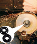 Heavy Duty Angle Grinder Flange Replacement Set With 5/8-11 Thread Nuts And Backing Plates Fits 4 5 And 7 Inch Grinders on a grinder with sparks.