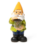 Totally Adorable Jar Garden Gnome With Solar Light Outdoor Decor For Garden Patio And Lawn Sparkling LED Night Light Solar Powered Gnome Gift Yellow Hat Cute Backyard Ornament For Sunny Spots, 6"W x 13"H