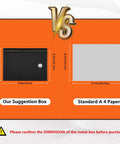 Comparison of Locking Office Suggestion Box with A4 paper size dimensions highlighted