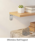 Four Pack Stainless Steel L Brackets 90 Degree Corner Supports For Furniture And Shelves With Mounting Screws in home setting