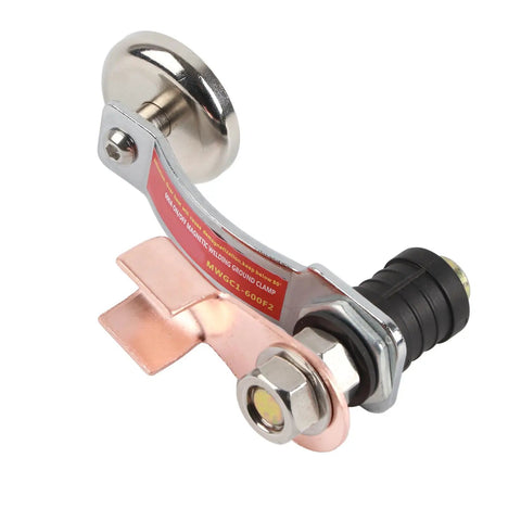 Heavy Duty Magnetic Welding Ground Clamp With Strong Suction And Stable Silicone Insulation For Secure Electronic Projects and Hardware Wiring Tasks That Keep Your Setup Safe And Cool No Sparks Or Heat Problems Here.
