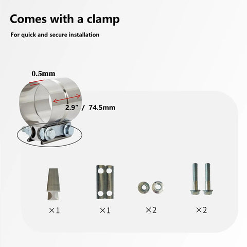 Exhaust Elbow Adapter 4 Inch To 6 Inch With Integrated Steel Clamp Leak Free Installation with clamp and hardware details