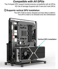 Open Air PC Test Bench Frame For DIY Rig Builds Heavy Duty Steel Desktop Chassis Rack Stand Fits ATX ITX MATX Motherboards Black Powder Coated 2mm Steel Compact 300x182x347mm Profile with vertical GPU installation.