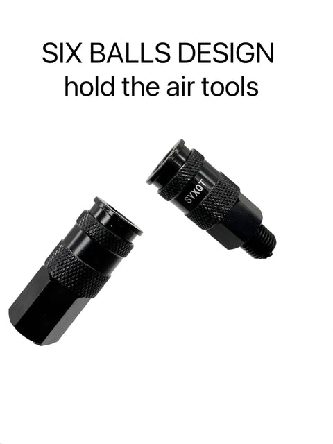 1/4-Inch Air Hose Fittings Kit With Quick Connects And 15-Piece Beefy Heavy-Duty Aluminum Air Coupler And Plug Set Lightweight black connectors