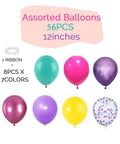Hot Pink Purple Blue Confetti Balloons 12 Inch Set Of 56 Latex Party Balloons For Girls Birthday Decor Dollhouse Themed Parties