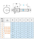 Heavy Duty Stainless Steel Quick Release Pin 10mm Press Lock Button Fastener Tool dimensions and specifications chart.