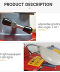 Top Shelf Electric Circular Saw Blade Sharpener For Carbide Tipped Blades With 370 Watt Rotary Angle Mill Grinder and an adjustable grinding disc.