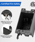 Old Work 1-Gang Black Electrical Box For Outlets And Dimmers, PVC Plastic 14 Cu In, ETL Listed, Dimmer Ready with fire safety badge
