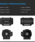 Image showing the 6 Inch Inline Duct Fan With Variable Speed EC Motor, Quiet 469 CFM Beast Airflow Booster for heating and cooling.