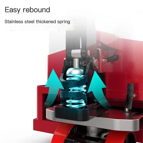 Heavy Duty Electric Pallet Jack With 6600 Lbs Capacity And Lithium Battery shows stainless steel spring design for easy rebound.