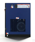 Beefy 30HP Rotary Screw Air Compressor Delivers 123 CFM at 125 PSI 460 Volts Three Phase Fixed Speed Industrial Grade Unit for Continuous Duty Manufacturing and Heavy Load Air Demands blue cabinet front view