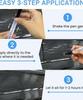 Step-by-step use of All Cars Magic Pen For Scratch Repair, 2 Pack Car Scratch Remover Pens on a car door.