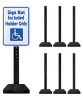 Workhorse 6 Pack Heavy Duty Sign Stands With Water Filled Base 41 Inch Adjustable Portable Sign Post Holders For Indoor Outdoor Display Safe Parking Store Warehouse And Commercial Use, black