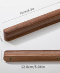 Walnut Wood Drawer Pulls Set Six Pack 5.04 Inch Length With Rounded Edge For Cabinets and Furniture, showing dimensions and design.