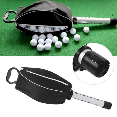 Golf Ball Picker Shag Bag With Telescopic Aluminum Tube For Easy Retrieval Of Up To 80 Balls On The Course Or Range Grab And Go