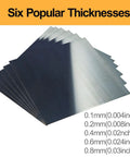 Pro Grade Spring Steel Shim Stock Set 1095 Blue Tempered With Polished Finish for Precision Machining, Set of Six Pieces.