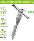 Heavy Duty Beach Umbrella Sand Anchor for Grass and Sand, Windproof In-Ground Base With 3-Sleeve Design, spiral screw steel