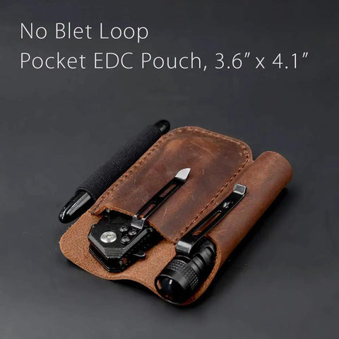Full Grain Leather Pocket Organizer For Everyday Carry Pouch With Knife Holder And Pen Loop Rugged Chestnut Everyday Carry Carrier Built To Last