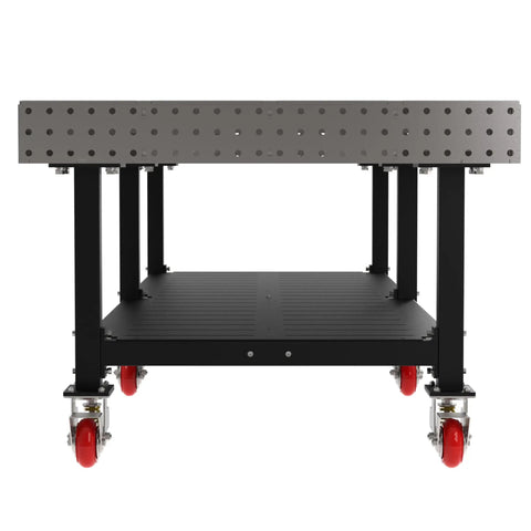 Tough As Nails Mobile Welding Fixture Table 120 X 48 X 36 Inches Heavy Duty Steel Workbench with locking casters and laser cut grid.