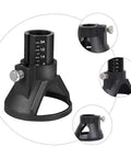 Heavy Duty Rotary Tool Locator With Adjustable Depth Control And Side Screw Lock For Drills Milling Cutters Plus Grinding Tools, black plastic 2.7x2.4 in accessory.
