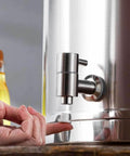Heavy Duty 304 Stainless Steel Milk Can With Built In Faucet, user operating valve, 16 Point 9 Gallon beverage dispenser.